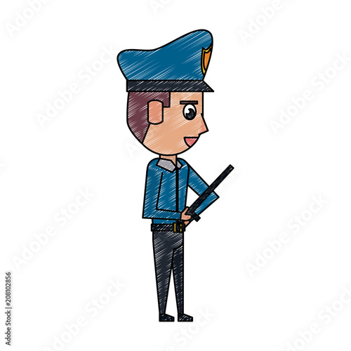 Cute police officer cartoon vector illustration graphic design