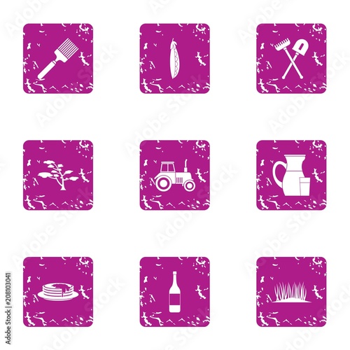 Marginal icons set. Grunge set of 9 marginal vector icons for web isolated on white background