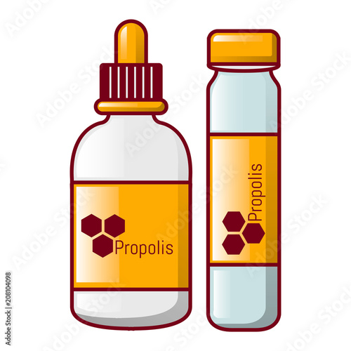 Propolis bottle icon. Cartoon of propolis bottle vector icon for web design isolated on white background