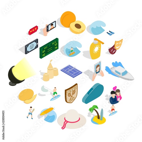 Gladness icons set. Isometric set of 25 gladness vector icons for web isolated on white background