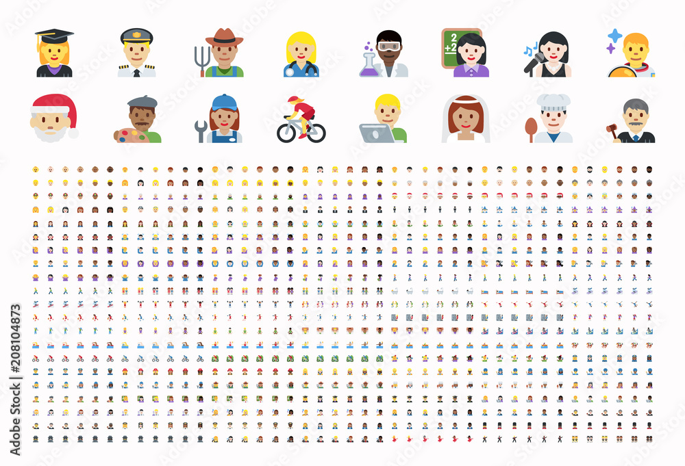 All type of people, different workers, man, woman works, jobs ...