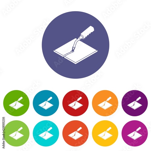 Welding torch icons color set vector for any web design on white background