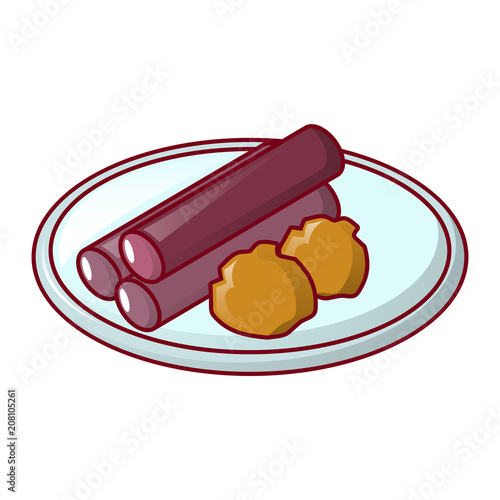 Propolis on plate icon. Cartoon of propolis on plate vector icon for web design isolated on white background