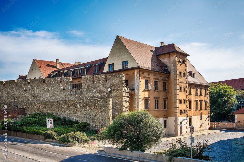 Bratislava, Slovakia May 24, 2018: Bratislava ancient city walls, Slovakia. Medieval City Walls. 