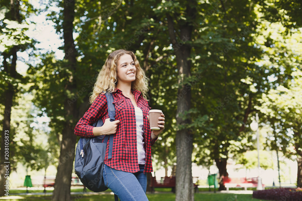 Portrait of student girl in the park