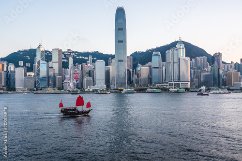 Photography city skyline in hongkong china