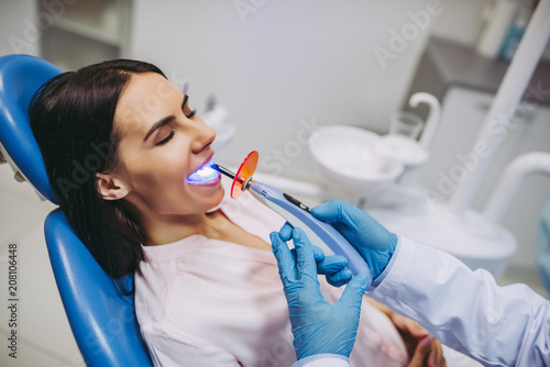dentist making dental procedure