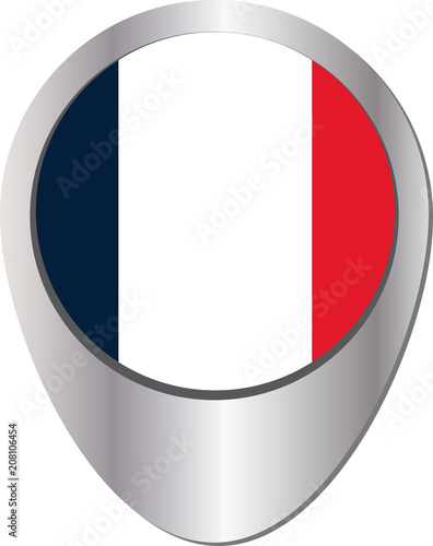 Bouton ou épingle pouvant désigné la france sur un site Internet ou sur une carte ou ...