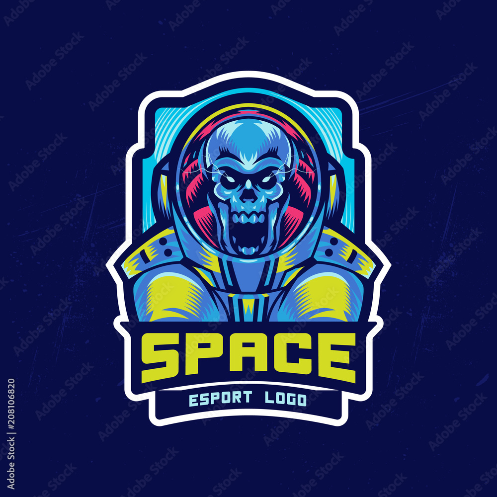 Dead astronaut in spacesuit. Esport Logo element Dead astronaut in spacesuit. Esport Logo element