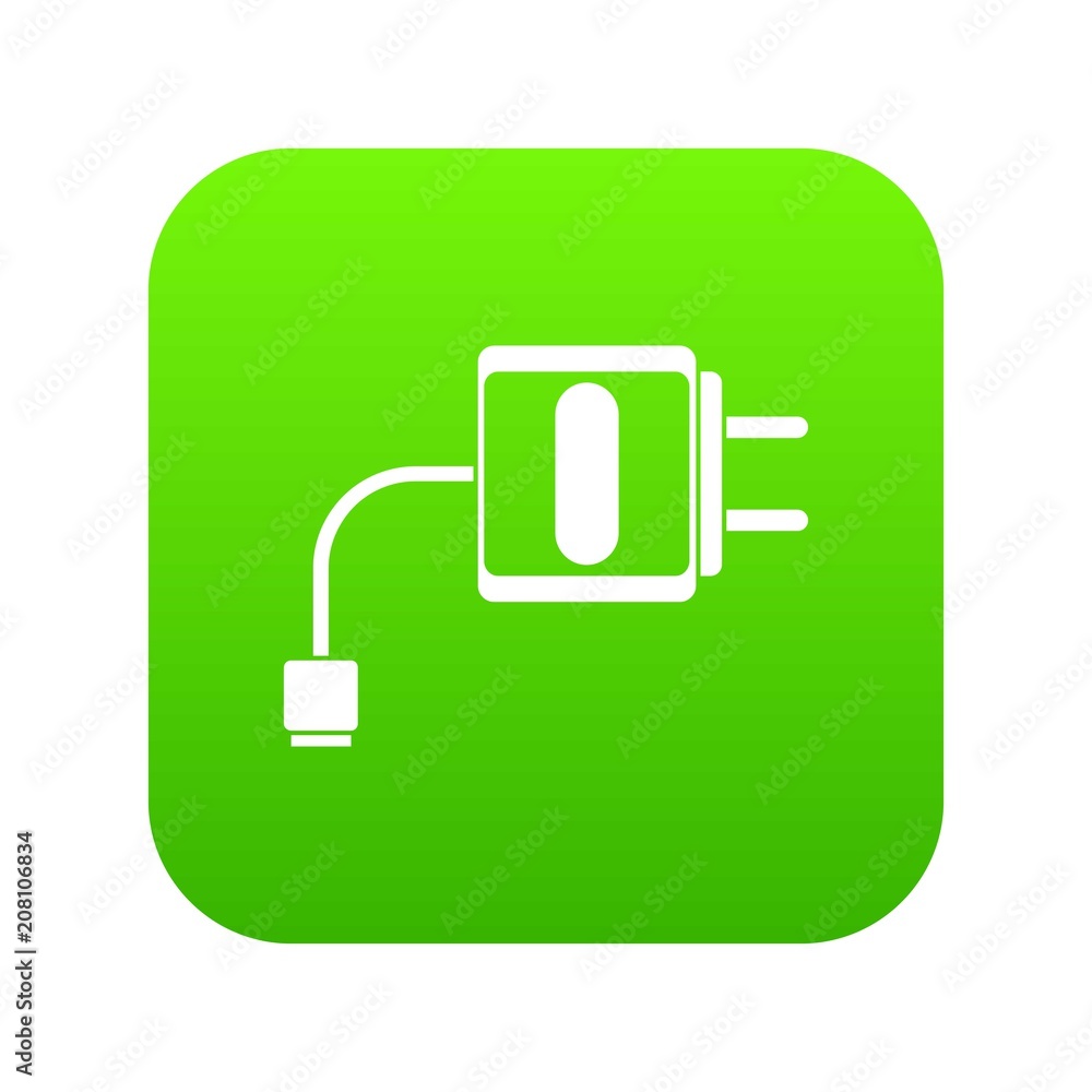 Mini charger icon digital green for any design isolated on white vector illustration Mini charger icon digital green for any design isolated on white vector illustration