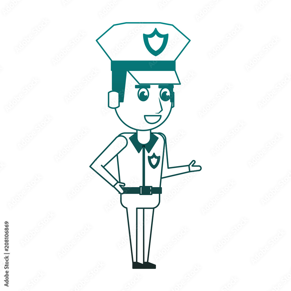 Cute police officer cartoon vector illustration graphic design