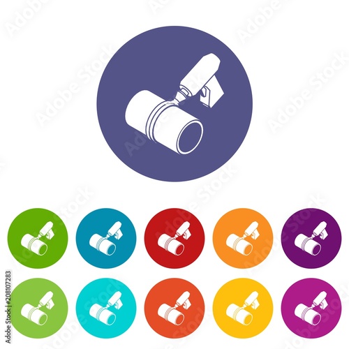 Welding torch cutting icons color set vector for any web design on white background
