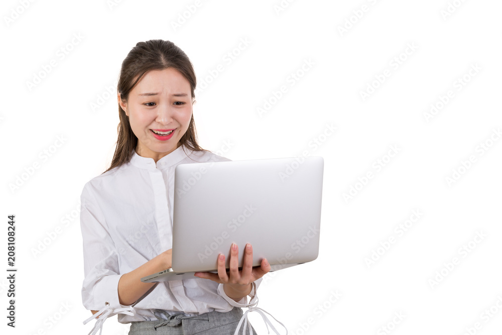 Young business woman with surprise expression Young business woman with surprise expression