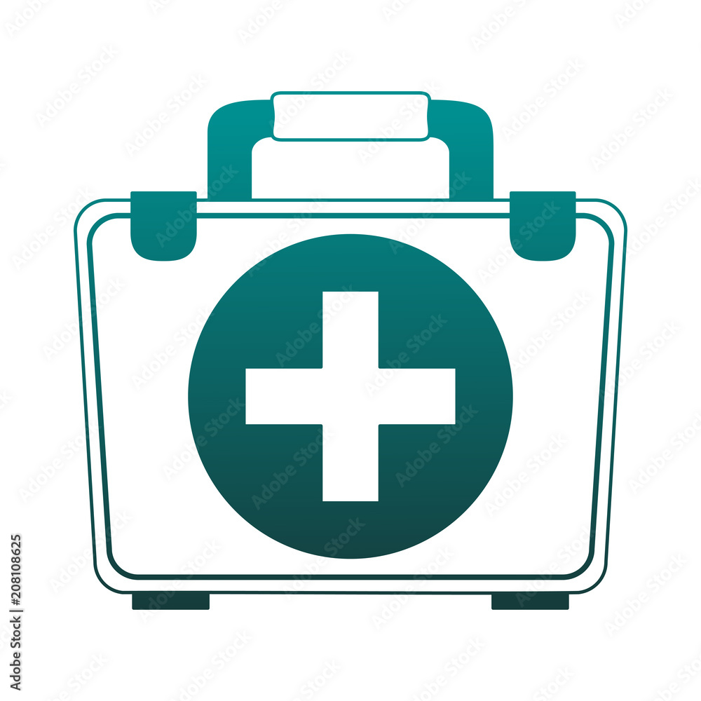 Fototapeta premium First aids suitcase vector illustration graphic design