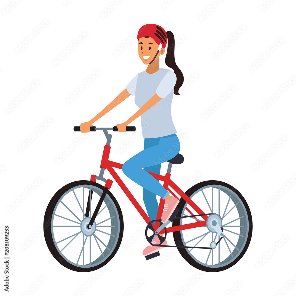 Woman with bicycle vector illustration graphic design Woman with bicycle vector illustration graphic design