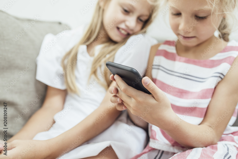 Children Using Smartphone Children Using Smartphone