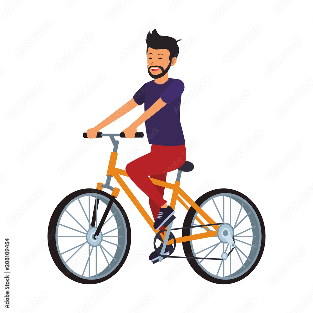 Young man with bicycle vector illustration graphic design Young man with bicycle vector illustration graphic design