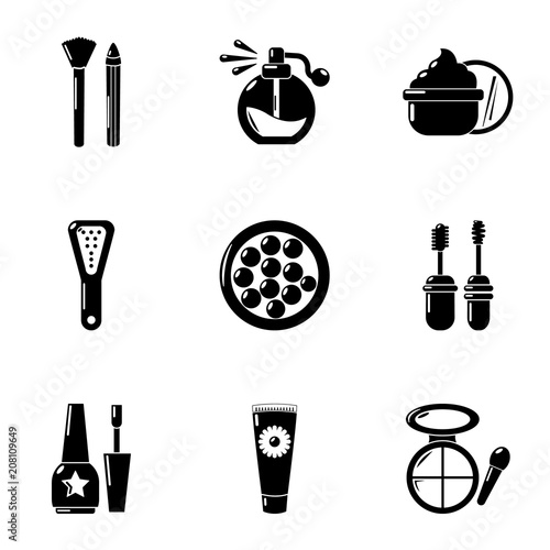 Makeover icons set. Simple set of 9 makeover vector icons for web isolated on white background