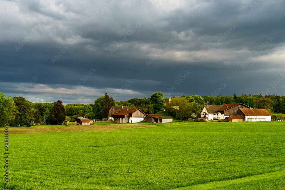 Obraz premium D, Bayern, Oberbayern, Landschaft bei Rieden a. Ammersee