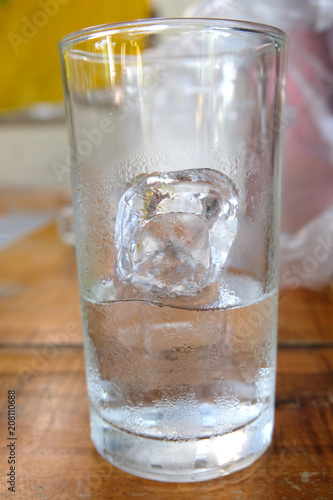 glass of ice water for drinking