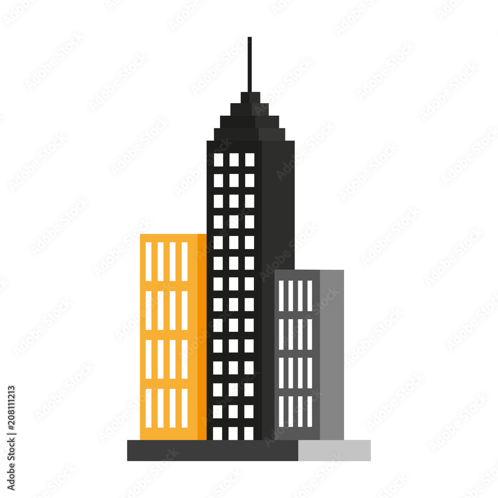 Urban buildings isolated vector illustration graphic design