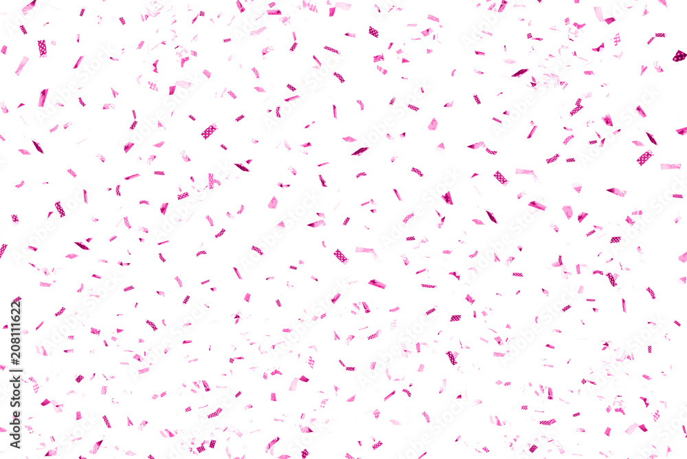 Pink Confetti Party Background on White for Textured , Advertisement , Cover , Card
