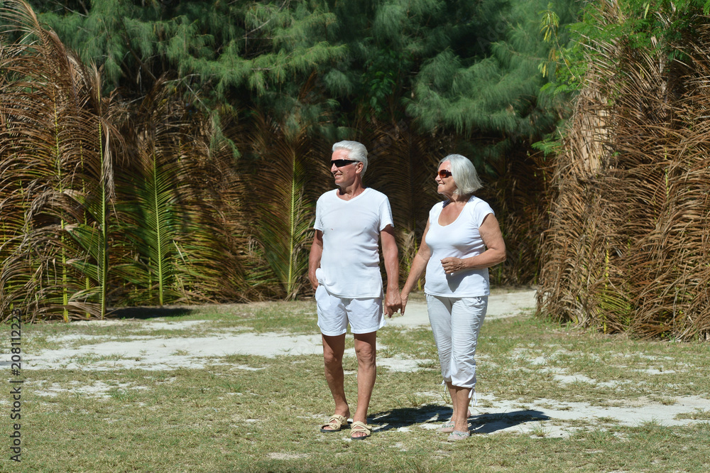 Obraz premium Senior couple at hotel resort