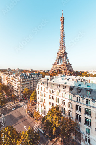 Eiffel tower with a perfect blue sky, Paris © Beboy