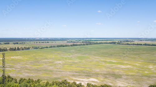 Obraz na płótnie agriculture green fields aerial view w salonie