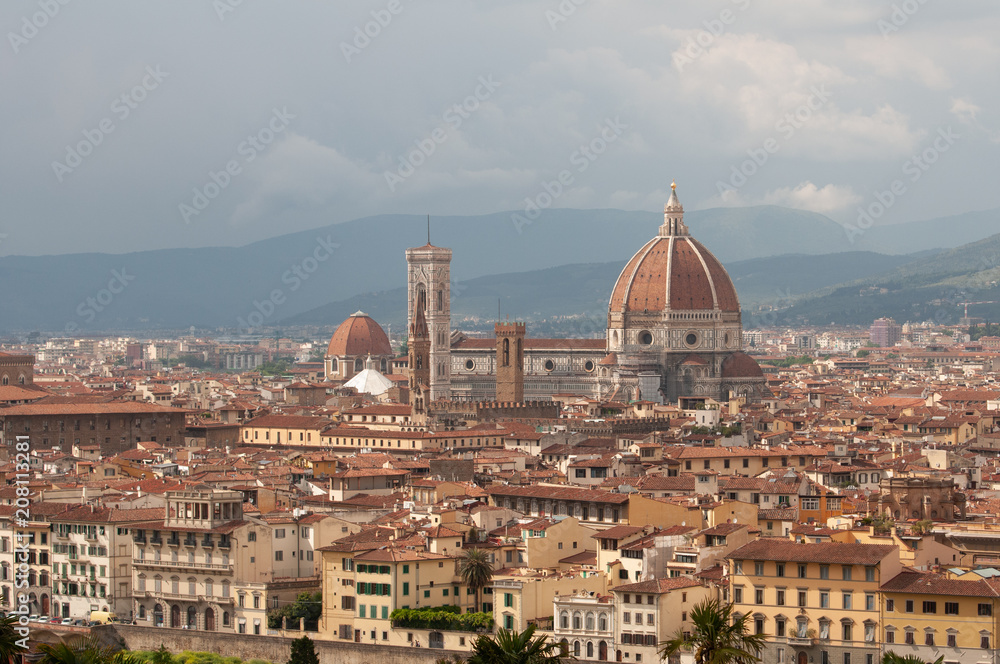 Panoramic image of city of Florence with Duomo  (Italy)