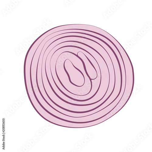 Red onion sliced with rings