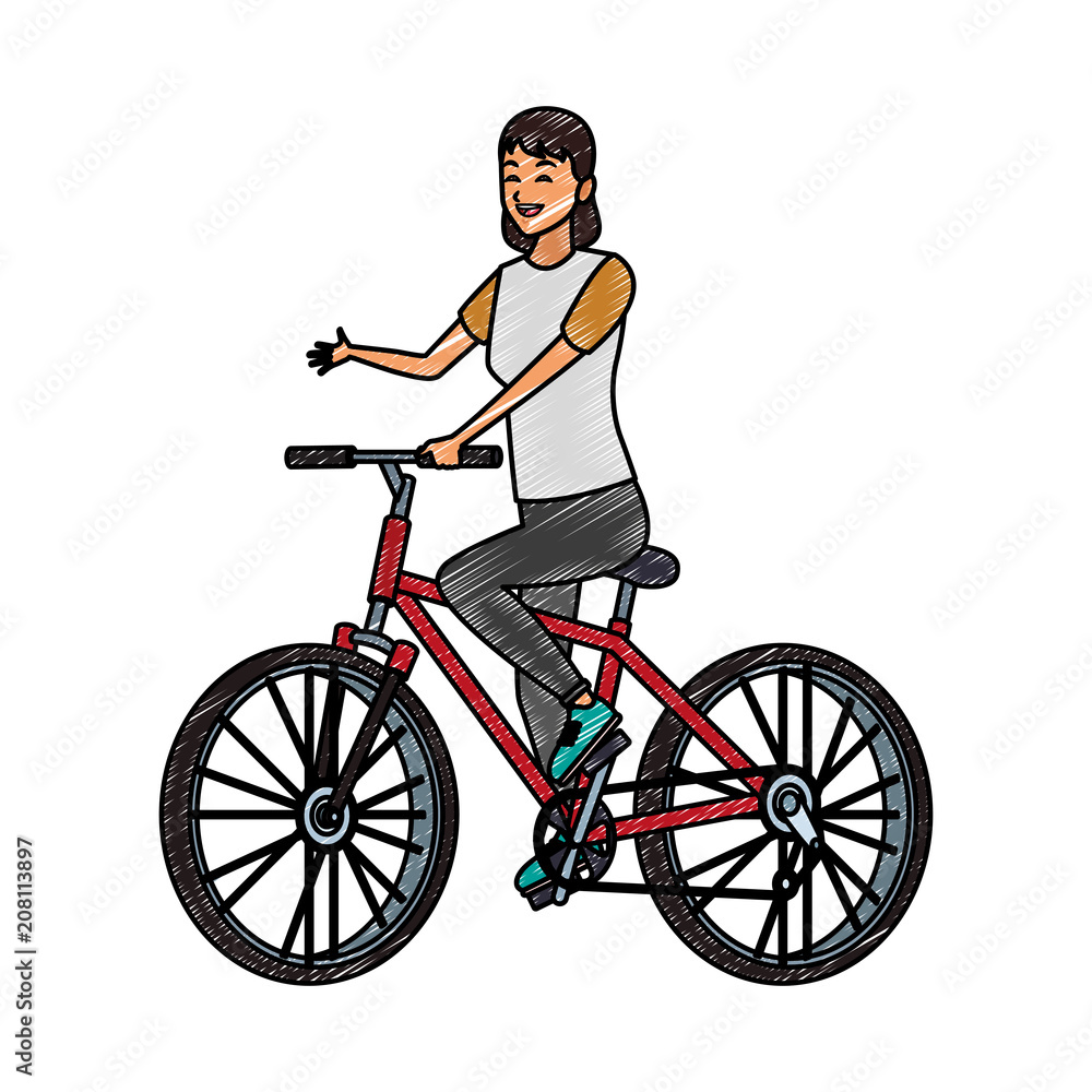 Woman with bicycle vector illustration graphic design Woman with bicycle vector illustration graphic design