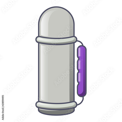 Thermos bottle icon. Cartoon of thermos bottle vector icon for web design isolated on white background