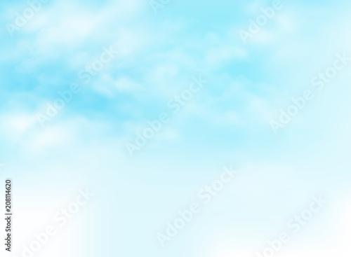 Clear blue sky with clouds pattern background illustration.