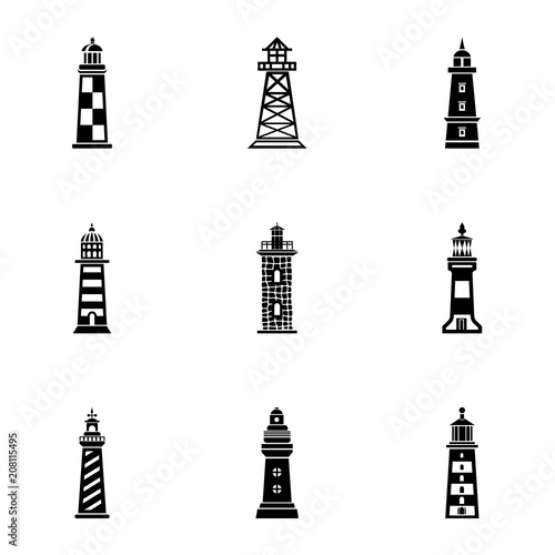 Buoy icons set. Simple set of 9 buoy vector icons for web isolated on white background