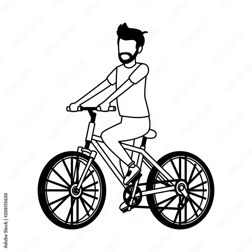 Young man with bicycle vector illustration graphic design Young man with bicycle vector illustration graphic design