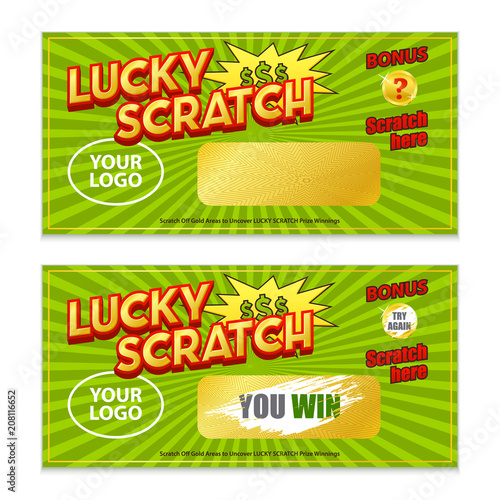 Scratch Lottery Game Win Card