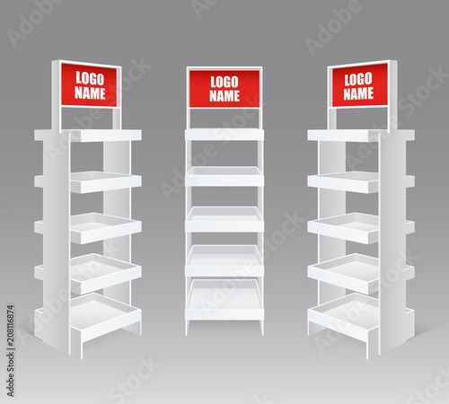 Retail Trade Stand Realistic Set