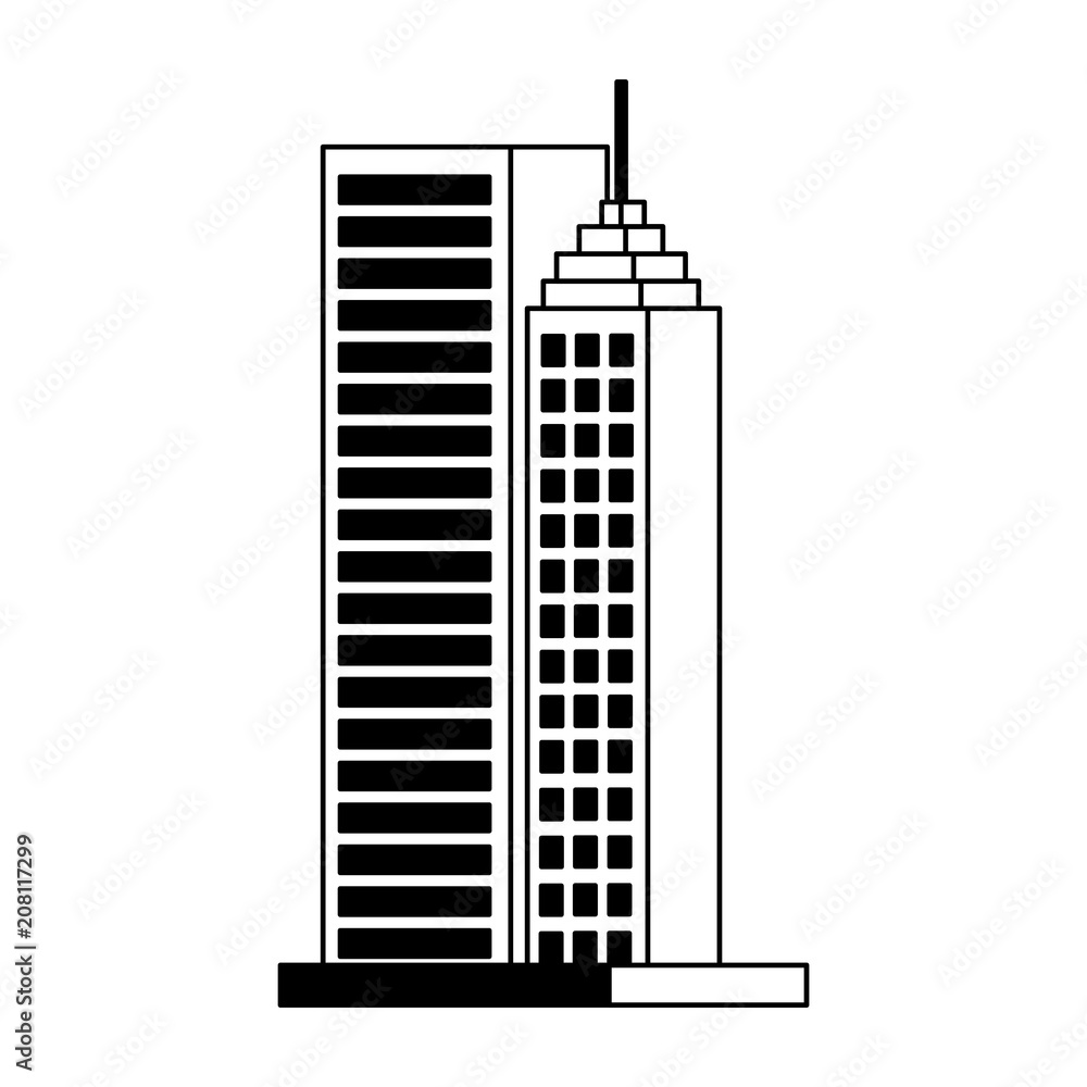 Urban buildings isolated vector illustration graphic design