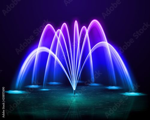 Colorful Fountain Realistic Image 