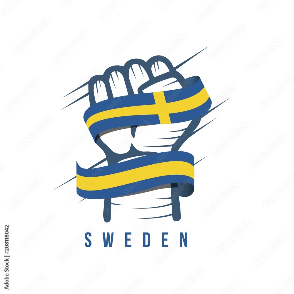 Sweden Hand and Flag Vector Template Design Illustration Sweden Hand and Flag Vector Template Design Illustration