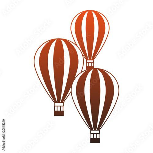 Hot air balloons flying vector illustration graphic design