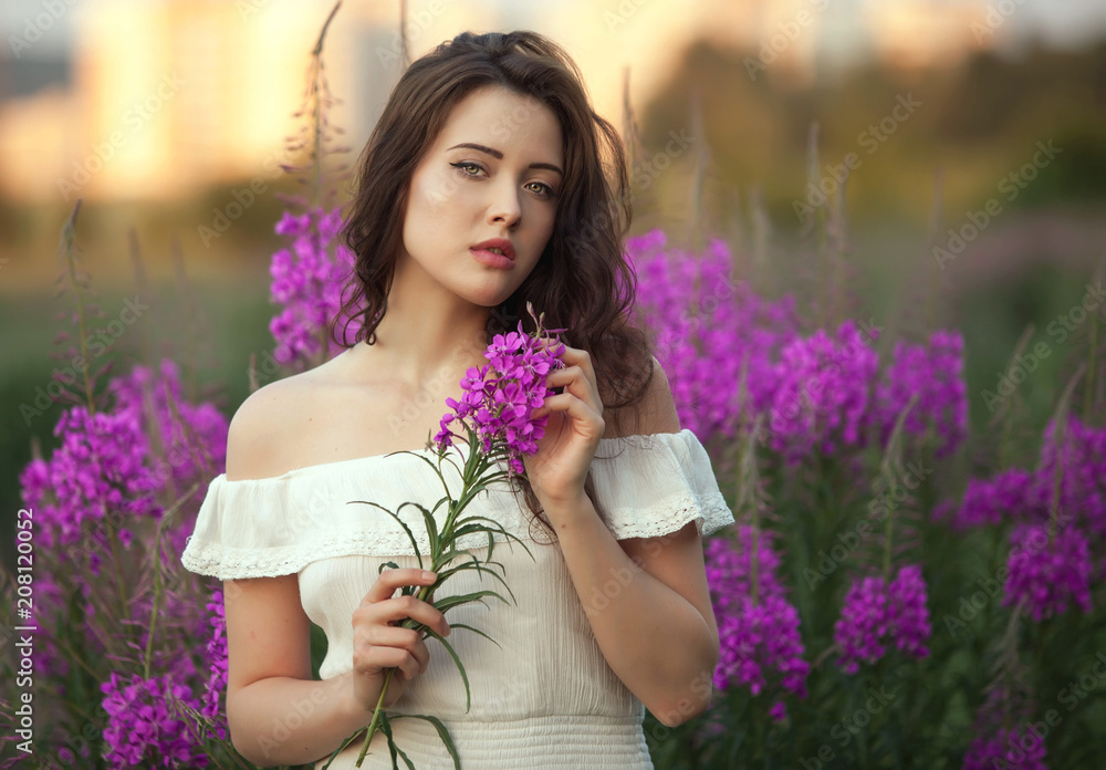 Sensual woman with flowers Sensual woman with flowers
