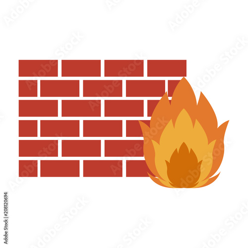 Firewall system technology vector illustration graphic design photo