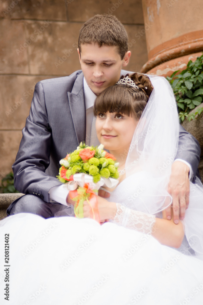 Portrait of the bride and groom. Portrait of the bride and groom.