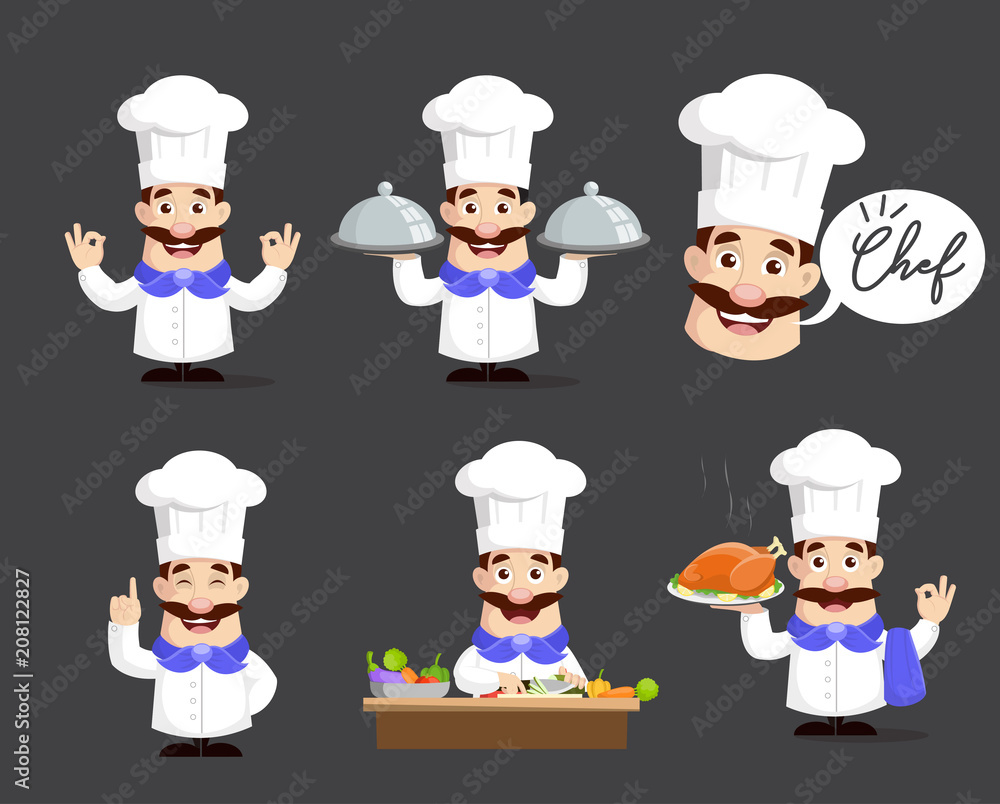 Various Poses of Chef Vector Illustration Various Poses of Chef Vector Illustration