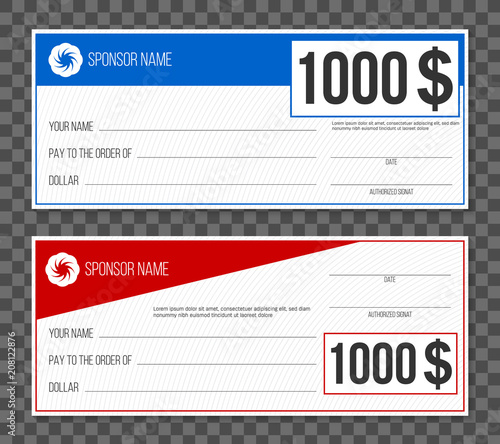 Creative vector illustration of payment event winning check isolated on background. Art design empty blank mockup. Abstract concept graphic lottery element