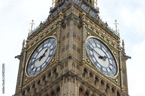 a beautiful photo of the clock of London's Big Ben Tower bell Tower, detail