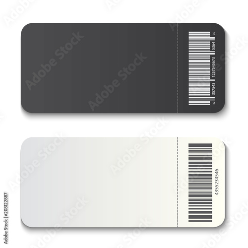 Creative vector illustration of empty ticket template mockup set isolated on transparent background. Art design blank theater, air plane, cinema, train, circus, sport, football invitation coupons
