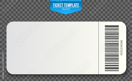 Creative vector illustration of empty ticket template mockup set isolated on transparent background. Art design blank theater, air plane, cinema, train, circus, sport, football invitation coupons